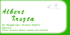 albert krszta business card